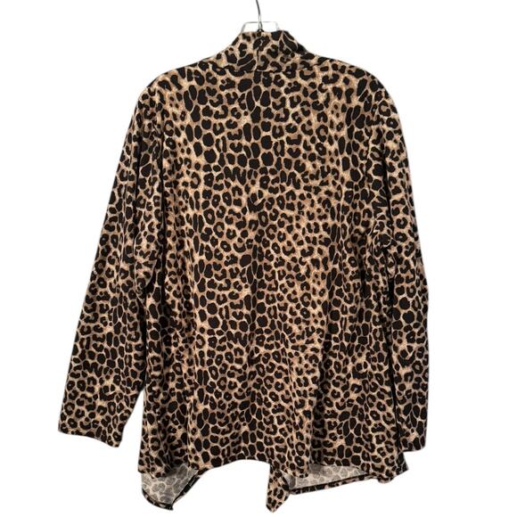 Bobeau 3X Leopard Animal Print Knit Jacket One Button Stretch Blazer - Picture 7 of 7